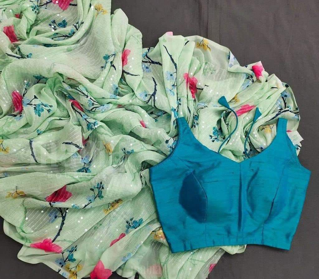 Georgette fabric saree