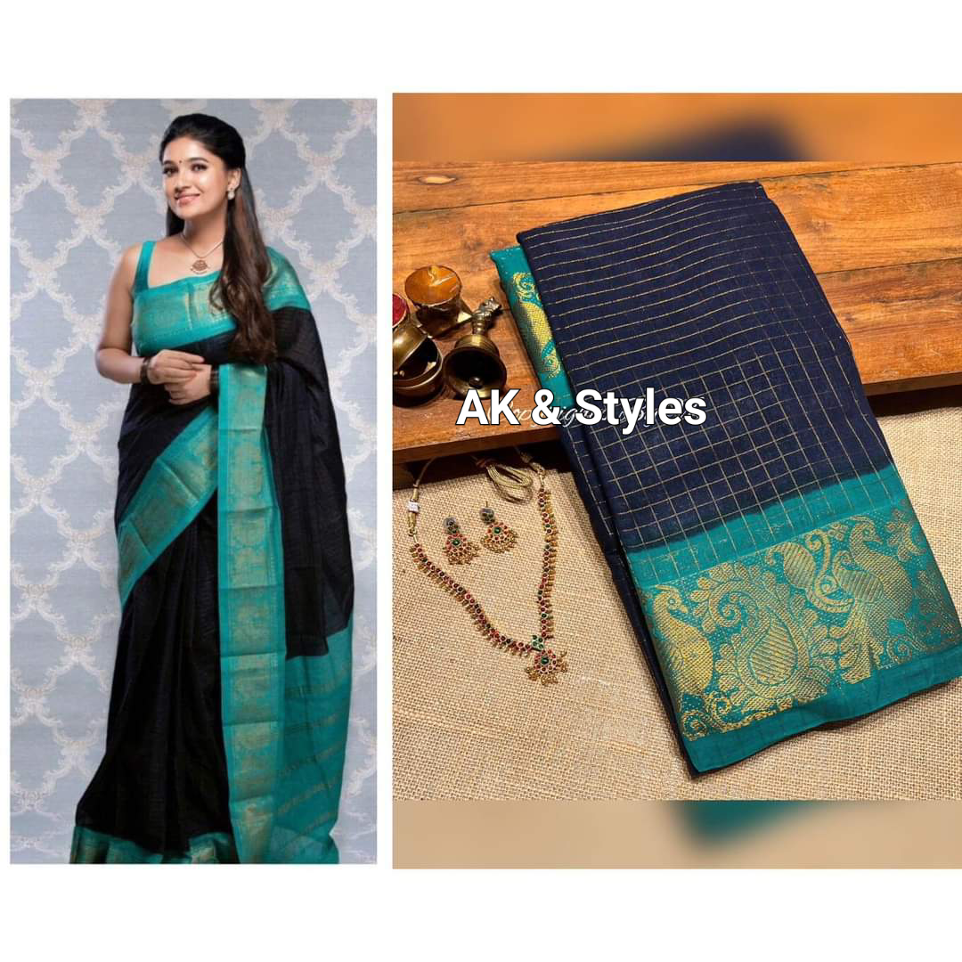 Cotton zari saree